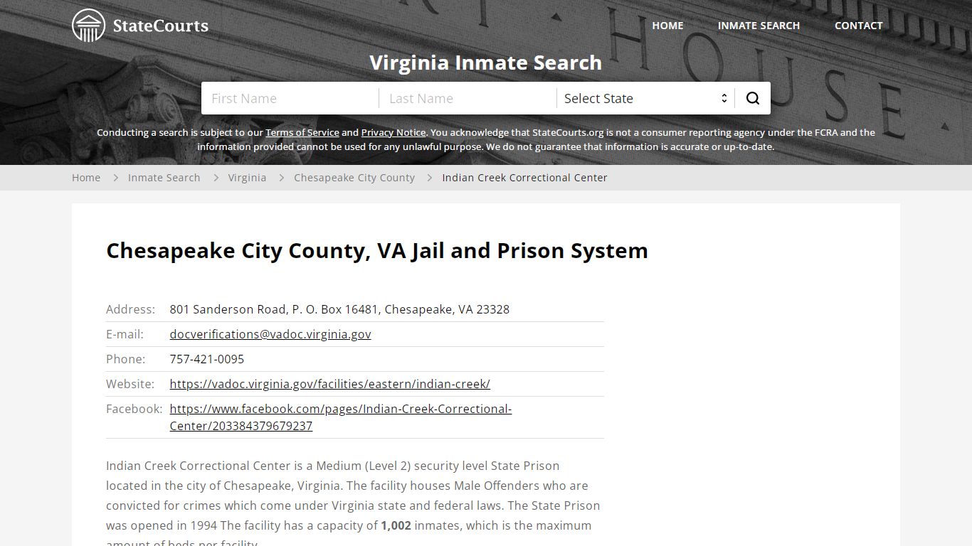 Indian Creek Correctional Center Inmate Records Search, Virginia ...