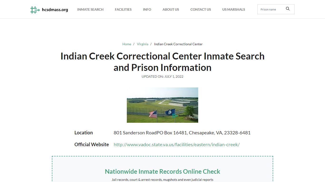 Indian Creek Correctional Center Inmate Search, Visitation, Phone no ...